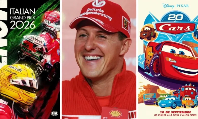 gran premio de italia f1 ferrari, schumacher y rayo mcqueen llegan a monza