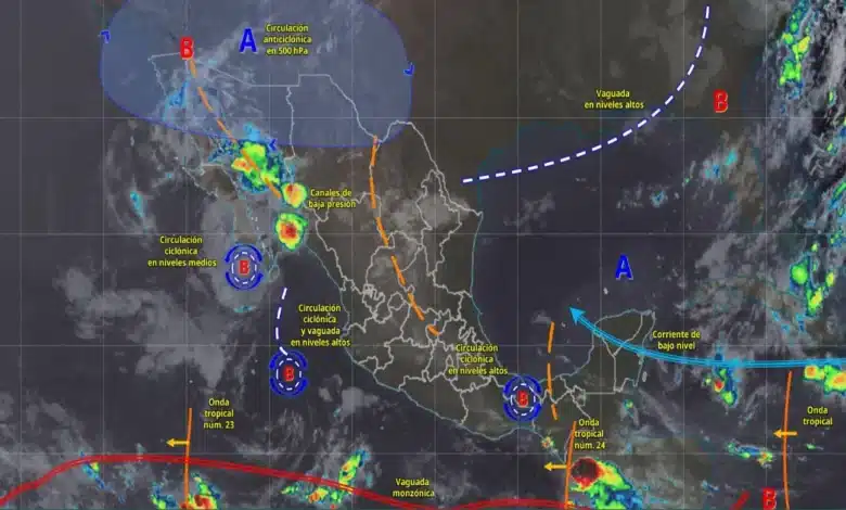 pronostican lluvias muy fuertes en siete estados y temperaturas superiores a 45 °c en el norte de méxico