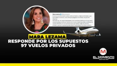 Vuelos privados de Mara Lezama: gobernadora desmiente señalamientos por 97 vuelos con el senador con licencia