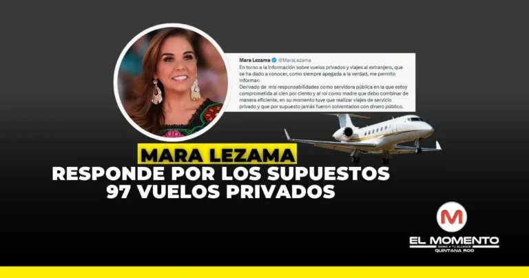 Vuelos privados de Mara Lezama: gobernadora desmiente señalamientos por 97 vuelos con el senador con licencia