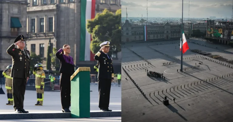 “Los recordamos con el corazón” Claudia Sheinbaum encabeza izamiento a media asta por sismos de 1985 y 2017