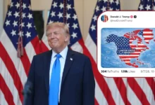 trump incluye a méxico y canadá en mapa de eu