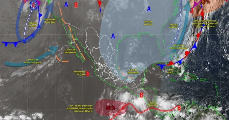 frente frío 2 provoca lluvias intensas en veracruz y fuertes vientos