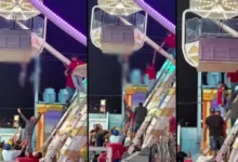 niño en feria de torreón queda colgado en rueda de la fortuna