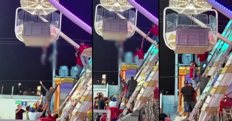 niño en feria de torreón queda colgado en rueda de la fortuna