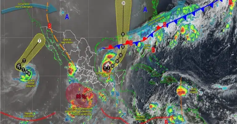 pronóstico del clima lluvias intensas en chiapas, oaxaca y yucatán